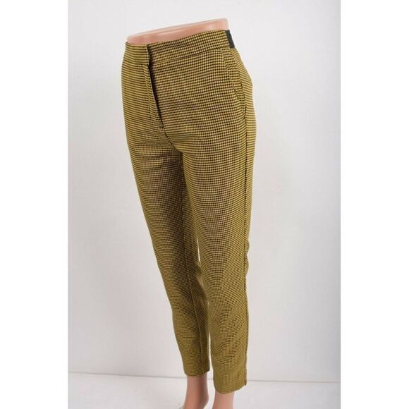 Zara Womens Jogger Pants Yellow Black Houndstooth - Picture 3 of 9